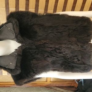 Andrew Marc leather/Possum fur vest